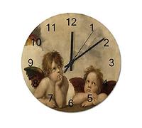 351 Rotondo Orologio Da Parete Angeli Di Raffaello - Rustico Di Metà Secolo Orologio Rustico Rotondo Senza Ticchettio Orologio Da Cucina Silenzioso Orologio Muro Per Scuola Interno Bar