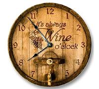351 Rotondo Orologio Da Parete È Sempre L'Ora Del Vino Orologio Da Cucina Facile Lettura Orologio Muro Retrò Orologi Al Quarzo Per Interno Casa Ufficio