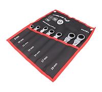 35497 Set di chiavi anello-bocca, con cricchetto, con snodo 7 pz. PROLINE