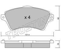 358.0 TRUSTING Kit pastiglie freno, Freno a disco per LAND ROVER