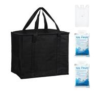 35L Borsa Frigo Pieghevole, Borsa Termica Porta Pranzo, Borsa da Picnic con 2 Borsa del Ghiaccio e 1 Ghiaccio per Borsa Termica per Campeggio/Barbecue/Viaggi