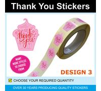 35mm Argento & Blu Floreale Thank You Adesivi/Etichette - Solo per 120