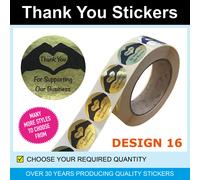 35mm Argento & Blu Floreale Thank You Adesivi/Etichette - Solo per 120