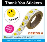 35mm Argento & Blu Floreale Thank You Adesivi/Etichette - Solo per 120