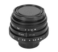 35mm F1.6 Camera Lens, Large Aperture, C Mount, Fixed Center, Manual Center, Durably Metal Construction, MC Multi Layer Coating, for Mirrorless Cameras, Produces 14 Star Effect