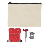 35mm Hinge Punch Locator, Hinge Boring Jig with 4 Adjustable Hole Spacings, Aluminum Alloy Drilling Guide for Cabinet Door Hinges with Scale and Drill Bit for DIY and Professional (Cerniera rossa)