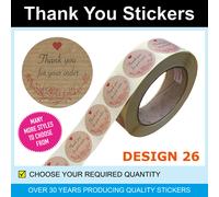 35mm Oro Rosa Thank You Per il Tuo Ordine Adesivi/Etichette