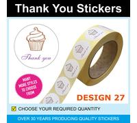 35mm Thank You Adesivi/Etichette Da Solo 99p Professionale Stampato IN The UK