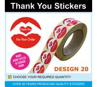 35mm Thank You Adesivi/Etichette Da Solo 99p Professionale Stampato IN The UK