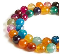 35pcs 10mm multicolore striscia agata perline pietre preziose naturali perline rotonde sfuse perline per la creazione di gioielli