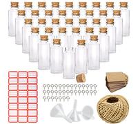 35pcs Bottiglie Vetro 10ml Set di Provette Vetro Matrimoni con Tappi di Sughero per Come Regalo per gli Invitati al Matrimonio Decorazione, Portaspezie spezie Erbe o tè Circa