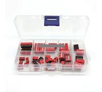 35PCS Dip Switch Kit In Box 1 2 3 4 5 6 8 Way .54mm Toggle Snap Switches Mixed Each 5PCS Combination Set