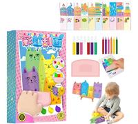 35Pcs DIY Rainbow Scratch Art, Scratches Art for Kids, 2025 New Craft Kit Scratch Art Kit, Rainbow Scratches Paper Art Set, Squeegee Art Kids Paint Kit, Scratches Painting for Girls and Boys (1 Set)