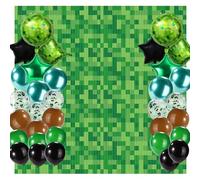 35pz Set Palloncini Pixel, Palloncini Foglio Tema Videogioco Comprese Forme Rotonde Quadrate Cuore Stella e Decorazione Sfondo Tendina Pioggia per Forniture Festa Compleanno