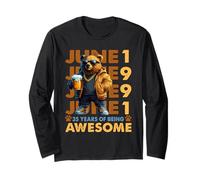 35th Birthday Bear Beer June 1991 Vintage 35 Years Old Maglia a Manica