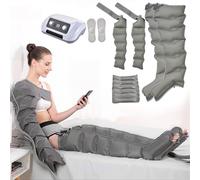 35W Pressoterapia Linfodrenaggio per Gambe Piedi Braccia e Addome Regolazione Automatica Della Pressione 30-240 mmHg Pressoterapia con Timer da 30 Minuti e Airbagss a 6 Camere