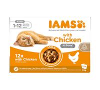 36 + 12 gratis! 48 x 85 g IAMS Advanced Nutrition - Kitten Pollo in Salsa