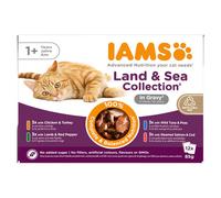 36 + 12 gratis! 48 x 85 g IAMS umido per gatto - Adult: Sapori di Terra e Mare in Salsa