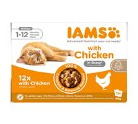 36 + 12 gratis! 48 x 85 g IAMS umido per gatto - Kitten: Pollo in Salsa