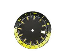 36.5MM Acciaio C3 Verde Luminoso Quadrante Orologio Movimento Automatico Accessori di Ricambio per Seiko (NH35 NH35A), Giallo, Moderno