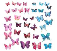 36 Adesivi A Parete A Farfalla Simulato A Doppio Strato, 3D Tridimensionali, Creativi Con Decorazione Murale Magnetica, Riutilizzabile, Di Sfondo Del Soggiorno Domestico.