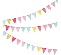 36 bandierine da 12 m, multicolore per esterni, impermeabili, triangolari, in iuta imitata, per matrimoni, feste di compleanno, casa, decorazione per festival