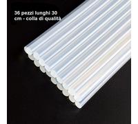 36 BASTONCINI STICK COLLA A CALDO RICARICA PER PISTOLA LUNG 30 CM DIAM 11 MM