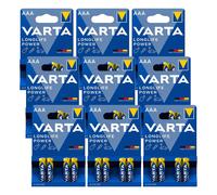 36 Batterie Alkaline Varta Longlife Power Aaa Lr03 1.5V Micro E92 Mn2400 NUOVE
