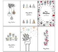 36 biglietti di Natale ecologici con scarabocchi natalizi realizzati in carta riciclata