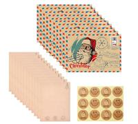 36 buste natalizie ufficiali vintage con kit di biglietti di auguri, lettere a Babbo Natale, set di buste di Babbo Natale al Polo Nord con adesivi Biglietti di Natale vuoti Scrivere Cancelleria per