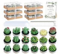 36 candele a forma di cactus LYCN, set di mini candele decorative a forma di piante grasse, candele profumate a mano per doccia di bebè, matrimonio, compleanno, feste verdi, bomboniere, regali di