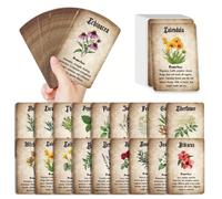 36 carte dell'oracolo vintage di erbe e stregoneria con illustrazioni botaniche, mazzo divinatorio da farmacia per cercatori spirituali, streghe ed entusiasti del benessere, ideale per meditazione, sv