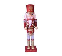 36 cm Buon Natale Decorazioni Drumming Figurine Soldato in Legno Pupazzo Ornamento per Indoor Inverno Natale Soldato Ornamento