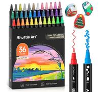 36 Colori Pennarelli Acrilici a Doppia Punta, Punta a Punti E Punta Fine, per Pi