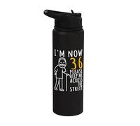 36° compleanno per lui, I'm Now 36 anni, Cool BDay Stainless Steel Insulated Water Bottle