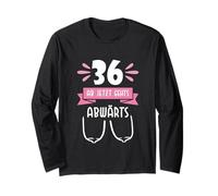 36 da Qui Si Va in Discesa Maglietta Compleanno Divertente Maglia a Manica