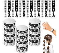 36 elastici per coda di cavallo, nastri per capelli da calcio, per adolescenti, donne, squadra, calcio, sport, feste, accessori (calcio)