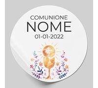 36 Etichette adesive personalizzate da 5 cm per matrimonio, compleanno, comunione, nascite, battesimie feste. Adesivi con testo personalizzabile (5 cm, Modello 10)