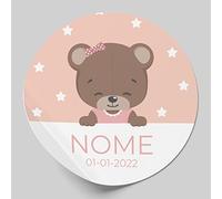36 Etichette adesive personalizzate da 5 cm per matrimonio, compleanno, comunione, nascite, battesimie feste. Adesivi con testo personalizzabile (Modello 4F)