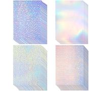 36 fogli di carta autoadesiva olografica carta trasparente A4 pellicola trasparente impermeabile autoadesiva, 11,7 x 8,3 pollici (Gemma, Punto, Colorato, Stella)