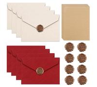 36 Fogli di Carta da Lettere Vintage, Set con 8 Buste di Lino e Sigilli di Cera - 20 Carte da Lettere A5 Vintage, Buste di Carta Kraft per Compleanni, Matrimoni, Cartoline di Auguri