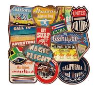 36 Grande Adesivi Viaggio, Stickers Retrò Impermeabili Vinile per Laptop Valigia Moto Auto, Skateboard, Scrapbook, Casco, Bici