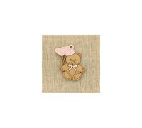 36 legno legnetto | orso orsetto rosa con cuori 2,5 x 3,5h cm | bomboniera appli