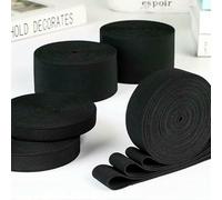 36 metri/rotolo 15 mm/20 mm/25 mm/30 mm/35 mm/40 mm/45 mm/50 mm bianco nero nylon elastici più alti indumenti pantaloni accessori da cucito-nero-50 mm-36 metri
