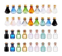 36 mini bottiglie di vetro colorate con sughero, simpatiche bottiglie di vetro con sughero, mini bottiglie di vetro con sughero, bottiglie di vetro da 2 ml, barattoli colorati per incantesimi per