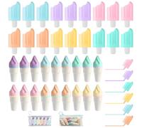 36 mini evidenziatori, mini evidenziatori a forma di ghiaccio, 6 matite colorate pastello, penne divertenti per bambini, set di mini penne per regali, feste, compleanni e scuola