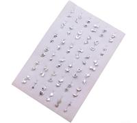 36 paia di mini orecchini da donna in plastica - Orecchini colorati leggeri per tutti i giorni ufficio scuola 5-7 mm (A)