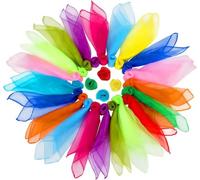 36 panni da giocoliere, colorati, in seta, per bambini, quadrati, danza, da ginnastica, sensoriali, da ballo, 60 x 60 cm, panni colorati