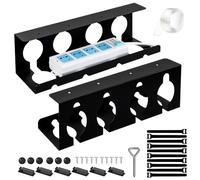 36 Pcs Set Porta Cavi Scrivania, Autoadesive e Vite, 2 Pcs Cable Management, Raccogli Cavi Scrivania con 12 Portacavi, 10 Viti, 10 Fascette, Cacciavite, Nastro, Passacavi Organizer Cavi per Casa