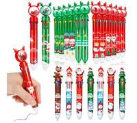 36 penne a sfera natalizie, 12 in 1, multicolore, retrattili, 16 cm, con albero di Natale, pupazzo di neve, Babbo Natale, per riempire scatole di Natale, bomboniere (6 stili)